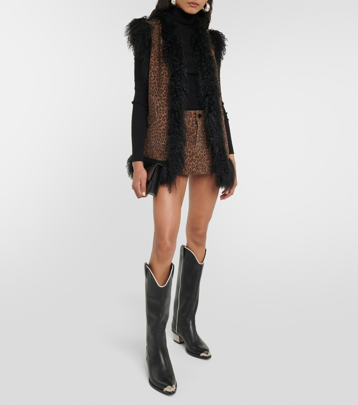 Dodo Bar Or Alice leopard-print leather vest