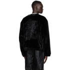 We11done Black Faux-Fur Jacket