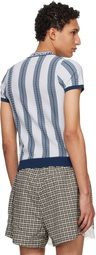 Martine Rose Blue Logo Tight T-shirt