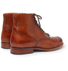 Grenson - Leander Cap-Toe Burnished-Leather Boots - Men - Tan