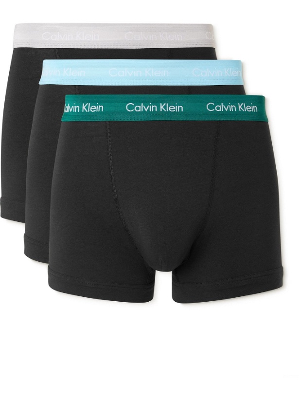 Photo: CALVIN KLEIN UNDERWEAR - Three-Pack Stretch-Cotton Boxer Briefs - Black