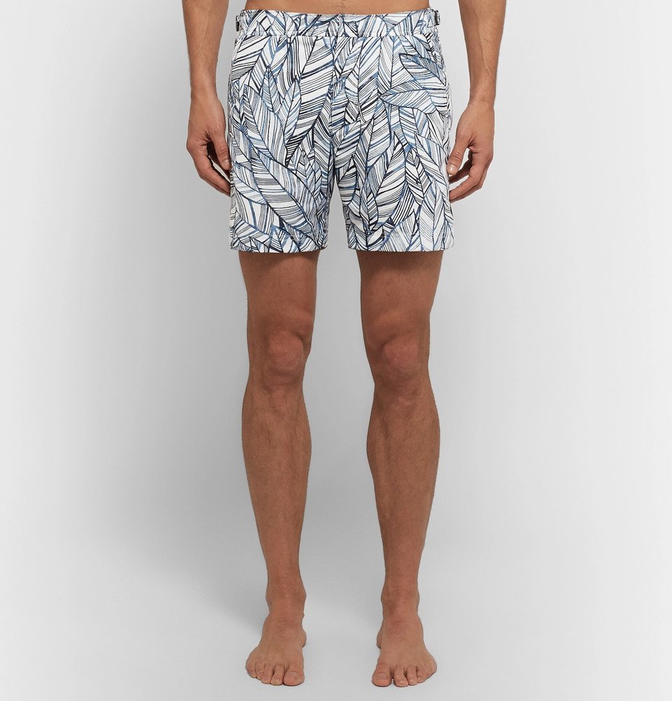 Ermenegildo Zegna - Slim-Fit Mid-Length Printed Swim Shorts - Men