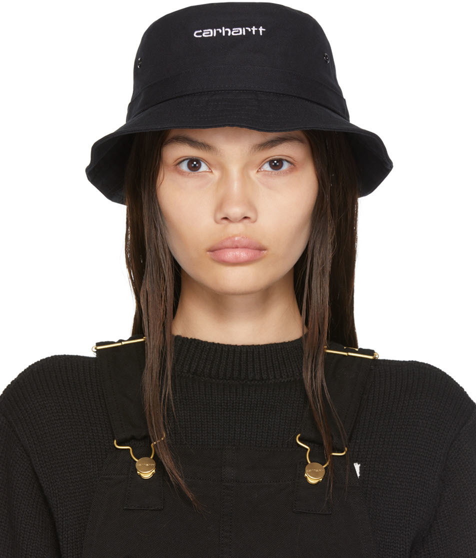 Carhartt WIP Script Bucket Hat - Black White