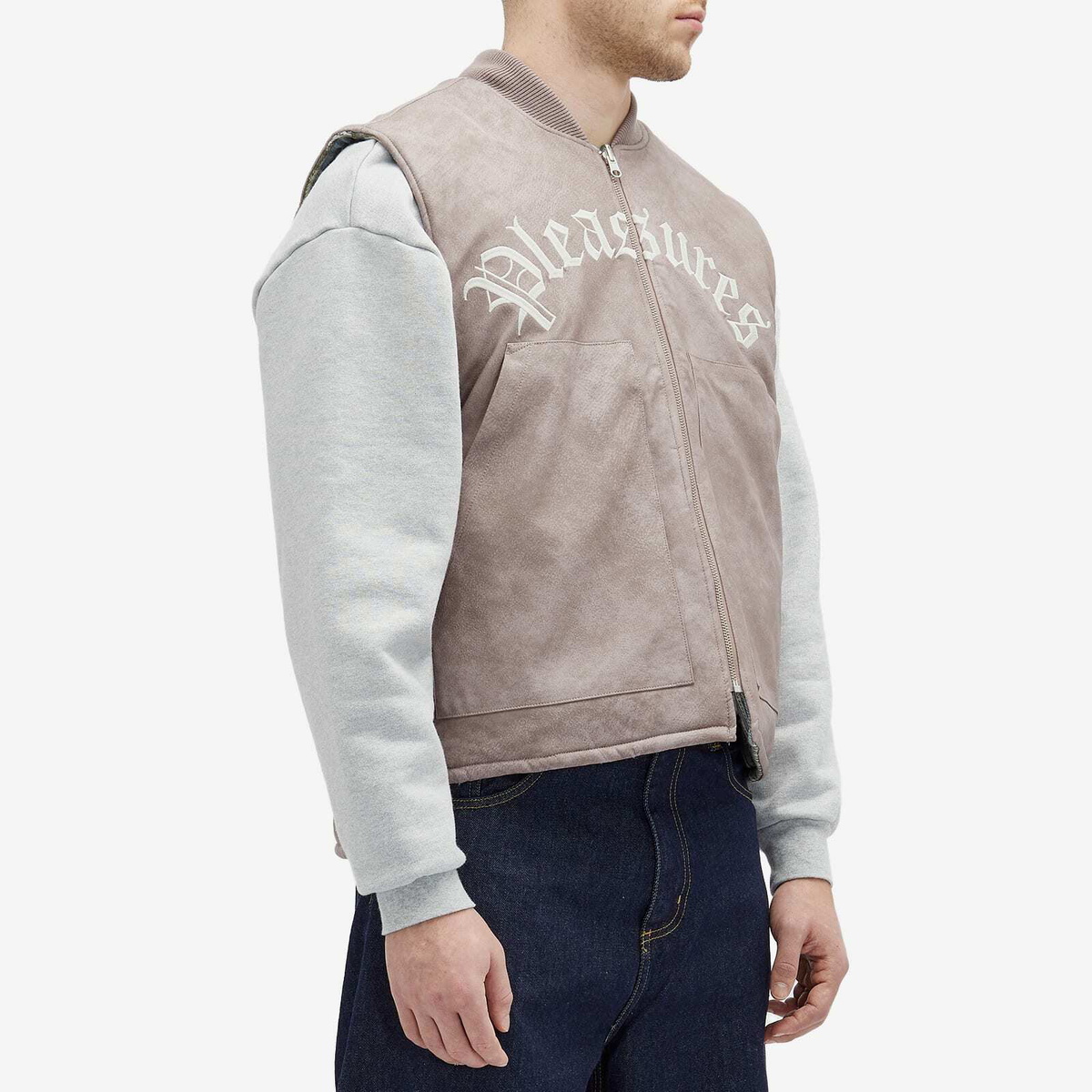Pleasures Men's Horns Reversible Vest in Mauve
