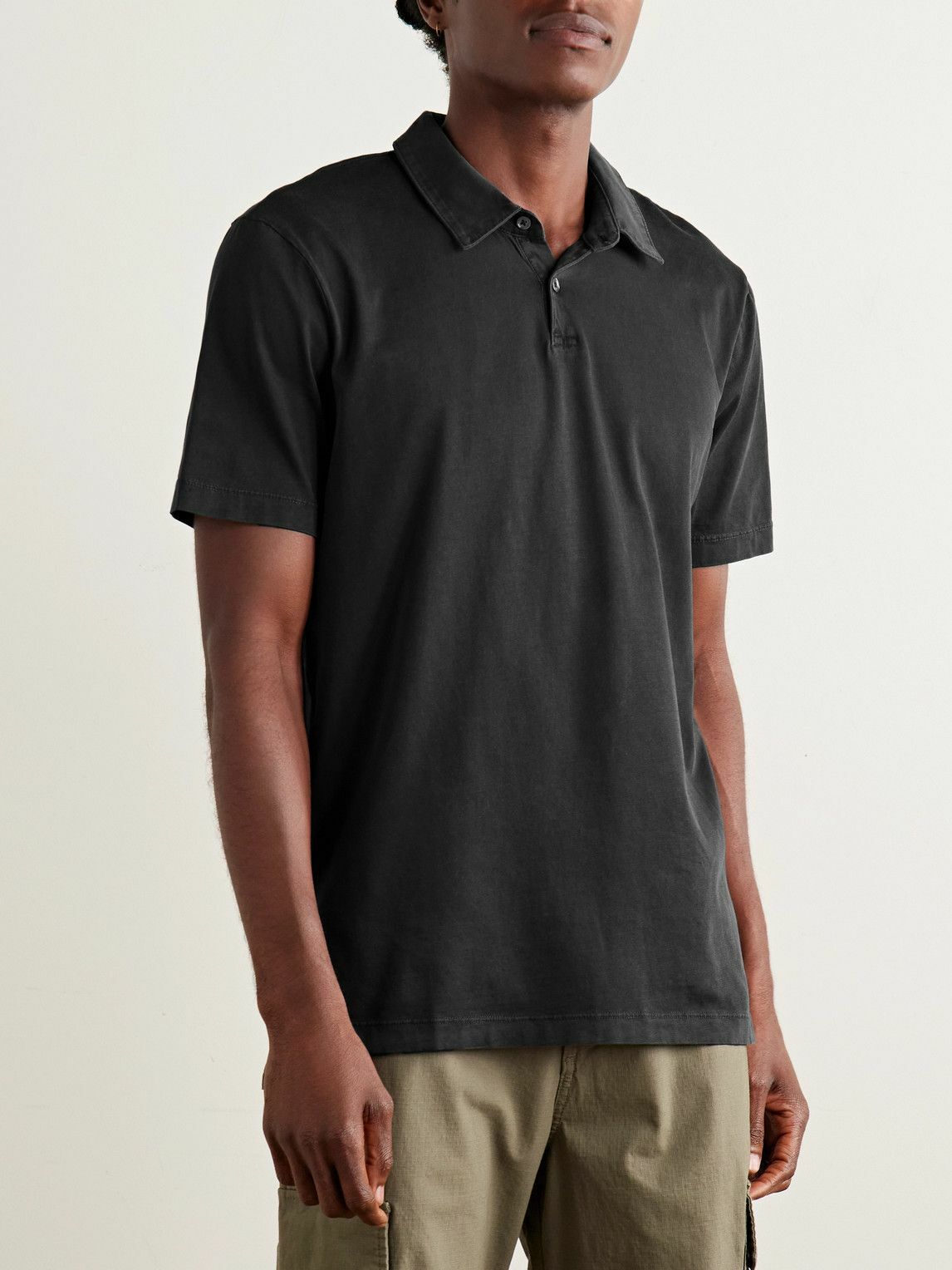James Perse - Supima Cotton-Jersey Polo Shirt - Gray