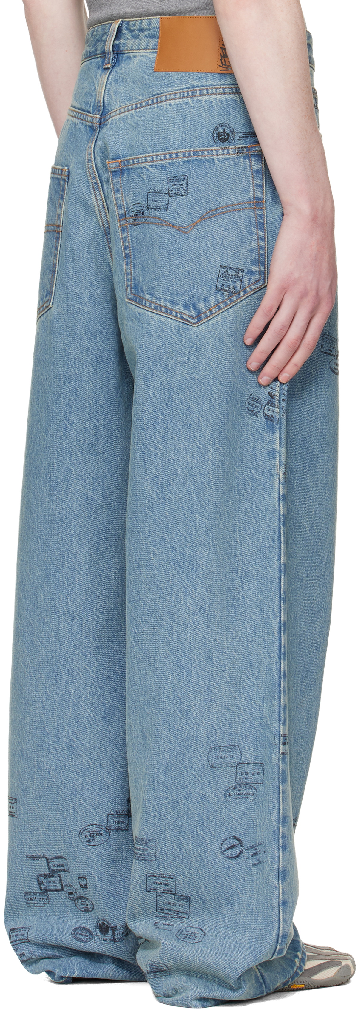 VETEMENTS Blue Passport Stamps Jeans