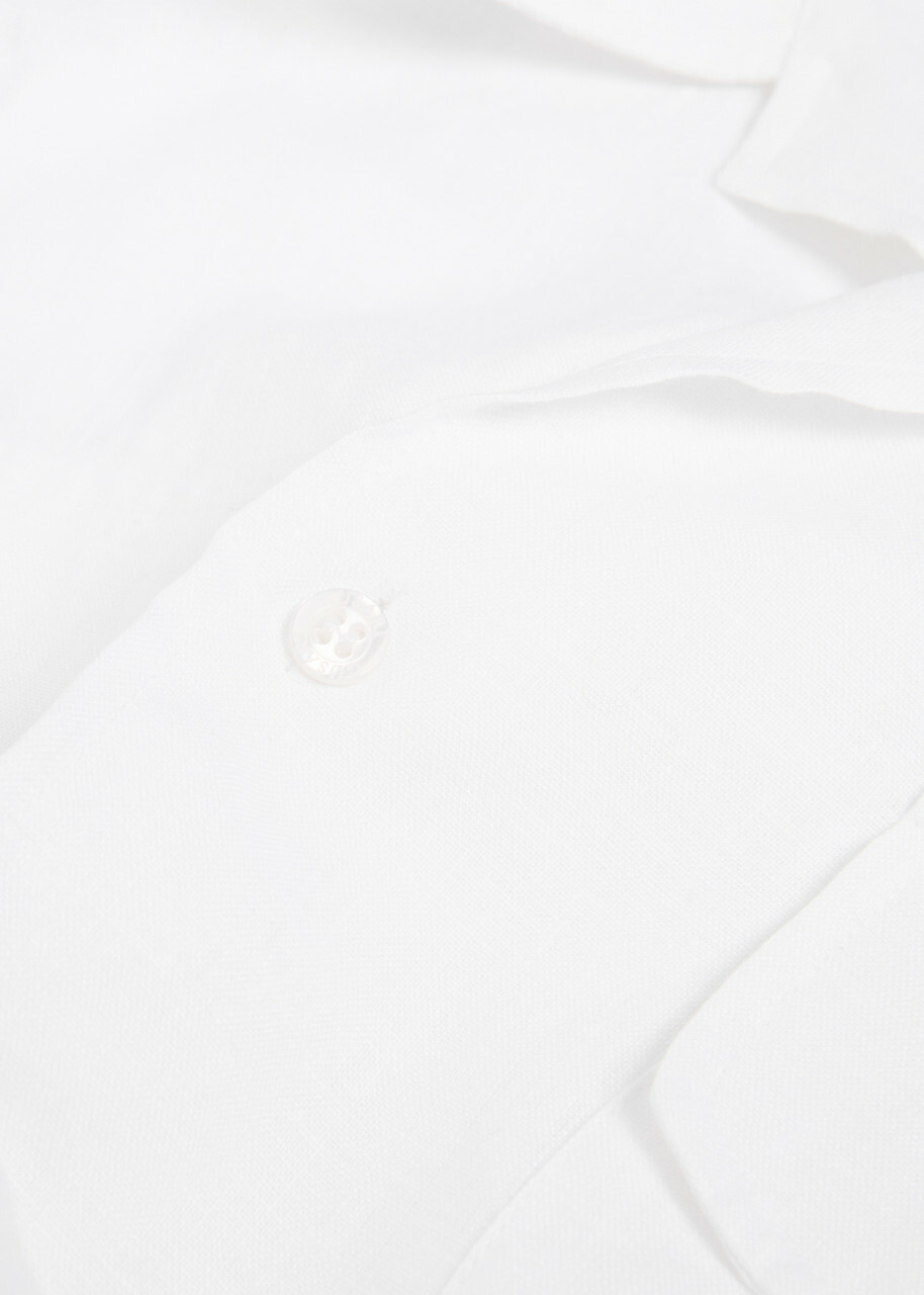 Gusari Safari Linen Shirt White