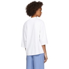 Pyer Moss White Cropped Classic Logo Mock Neck T-Shirt