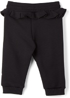 Givenchy Baby Black Logo Ruffle Lounge Pants