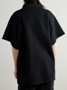Balenciaga - Oversized Logo-Embroidered Cotton Polo Shirt - Black