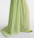 Leo Lin Jaclyn floral-appliqué bustier gown
