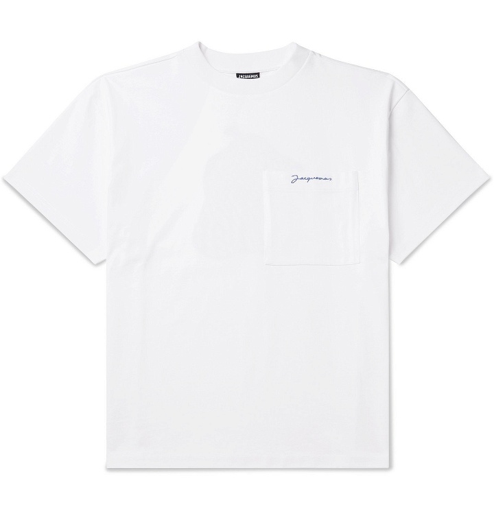 Photo: JACQUEMUS - Citrons Logo-Embroidered Printed Cotton-Jersey T-Shirt - White