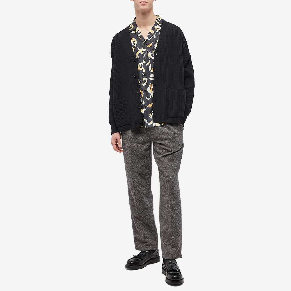 Auralee Men's Rib Knit Cardigan in Black Auralee