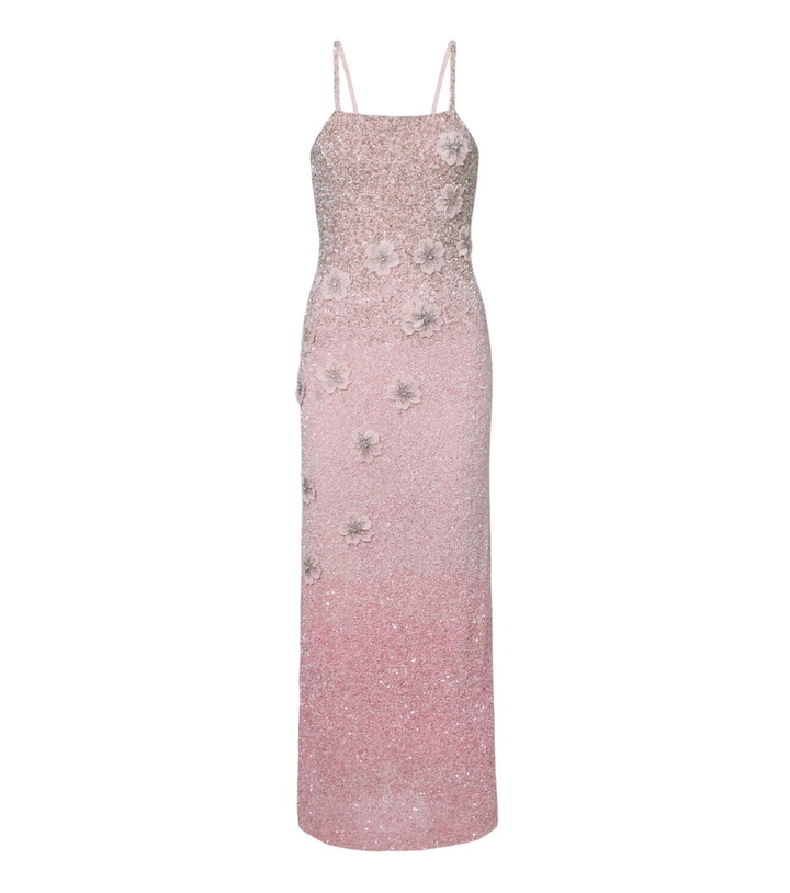 Photo: Là Fuori Embellished floral-appliqué gown