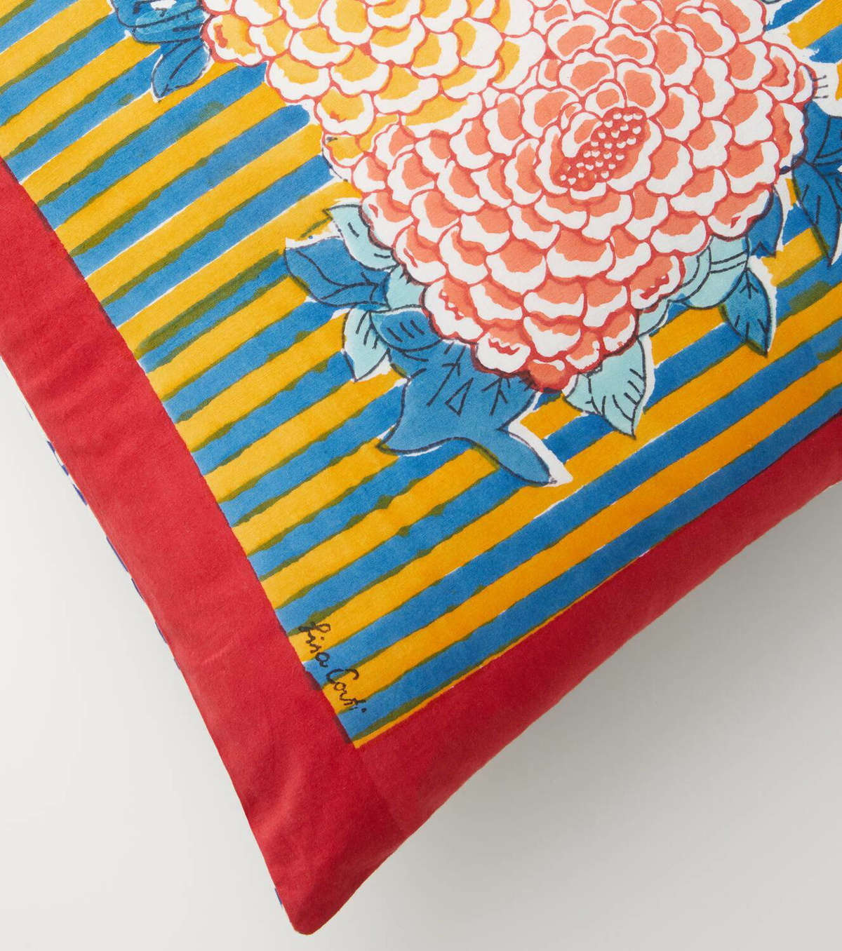 Lisa Corti Arabesque Corolla cotton cushion