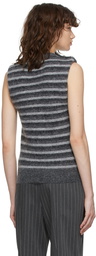 GANNI Grey Rib Knit Vest