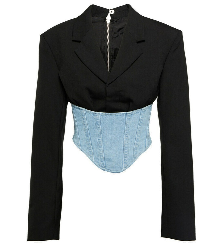 Photo: Dion Lee Wool and denim bustier blazer
