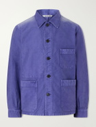Auralee - Garment-Dyed Cotton-Moleskin Blouson Jacket - Blue