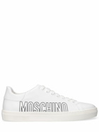 MOSCHINO - Logo Print Leather Sneakers