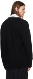 Y's For Men Black Color Blocking Cardigan