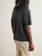 Acne Studios - Oversized Distressed Logo-Print Cotton and Hemp-Blend Jersey T-shirt - Gray