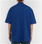 CALVIN KLEIN 205W39NYC - Oversized Printed Cotton-Jersey Mock-Neck T-Shirt - Men - Blue