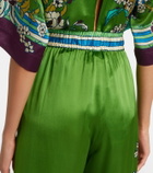 Alémais Nanci printed silk satin wide-leg pants