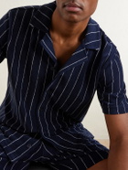 Orlebar Brown - Hawkin Stripe Towelling Cotton Shirt - Blue