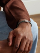 Montblanc - Meisterstück 3-Ring Stainless Steel and Woven Leather Bracelet - Gray