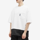 Comme des Garçons Homme Men's Heavyweight Panelled Drawstring Pock in White/Black