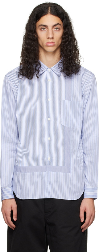 Photo: Comme des Garçons Homme Deux Blue & White Striped Shirt