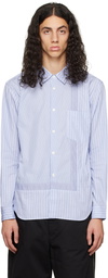 Comme des Garçons Homme Deux Blue & White Striped Shirt