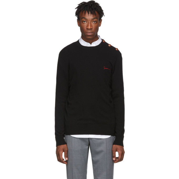 Photo: Givenchy Black Cashmere Signature Logo Sweater