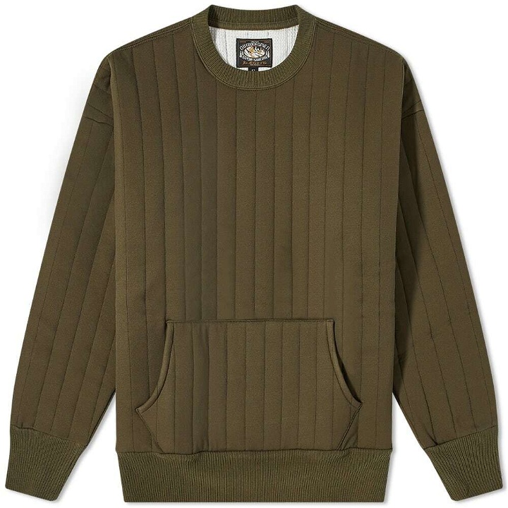 Photo: The Real McCoy's Men's Quilted Crew Sweat in Olive