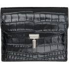 TOTEME Black T-Lock Croco-Embossed Card Holder