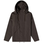 Auralee Men's Washi Zip Hooded Jacket in Dark Brown