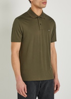 Emporio Armani Logo-embroidered Jersey Polo Shirt Brown