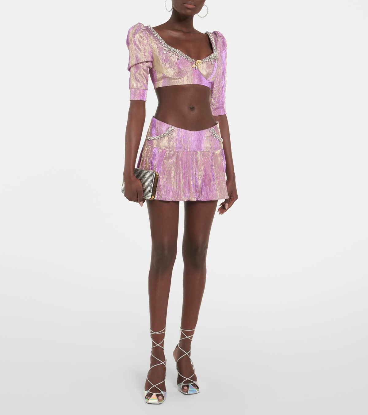 Miss Sohee Embellished pleated miniskirt