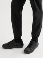FENDI - Leather and Logo-Jacquard Sneakers - Black