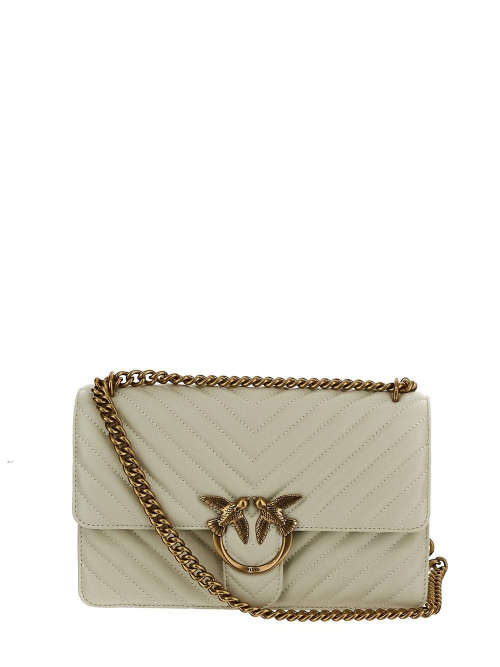 PINKO 104687A2DHVGB 関税送料込 Pinko Clutch bag with logo - Beige - Women | 102747A0F1D01Q