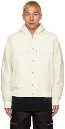 Givenchy White Hooded Varsity Bomber Jacket