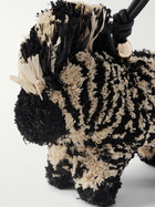 LOEWE - Paula's Ibiza Zebra Leather-Trimmed Raffia Charm