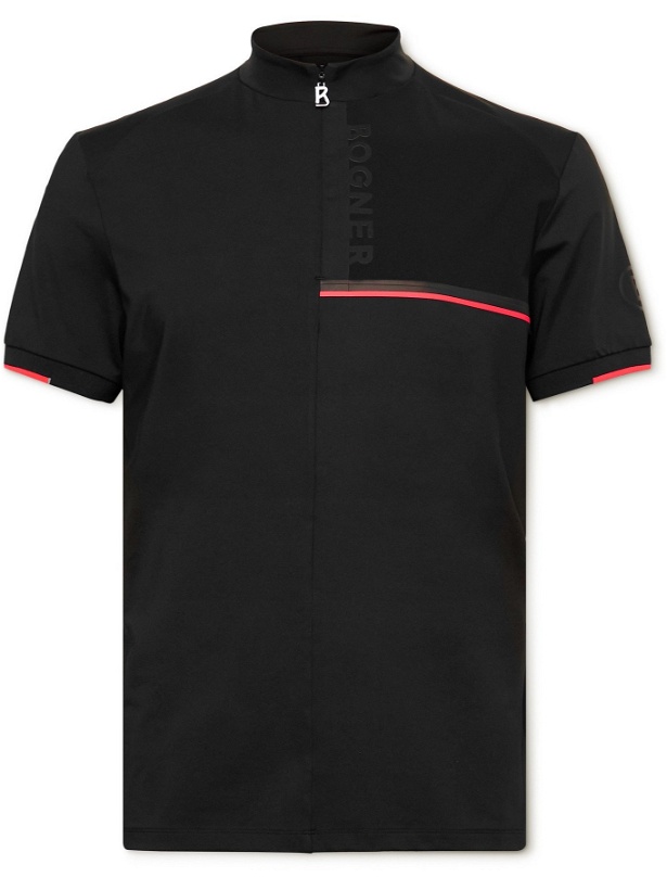 Photo: Bogner - Elton Logo-Appliquéd Stretch-Jersey Golf Polo Shirt - Black