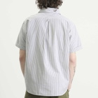 Danton Men's Round Collar Pull Over Shirt in Navy/White Stripe