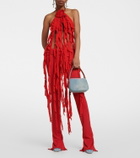 Blumarine - Embellished denim shoulder bag