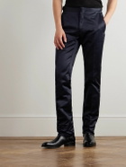 TOM FORD - Dyllan Straight-Leg Cotton-Satin Trousers - Blue