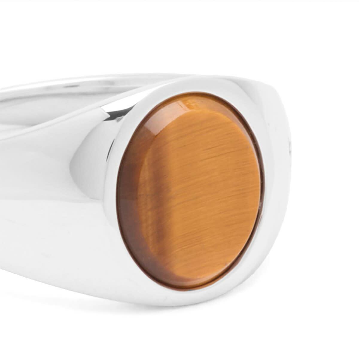 Tom Wood Kim Tiger Eye Ring in Silver
