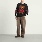 SKIMS Men's x Cactus Plant Flea Market Crewneck Pullover in Onyx Teddy Bear Snow Print