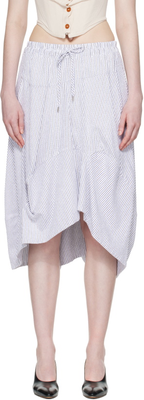 Photo: Vivienne Westwood White & Blue Aerodrome Midi Skirt
