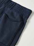 Les Tien - Yacht Straight-Leg Garment-Dyed Cotton-Jersey Drawstring Shorts - Blue